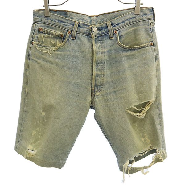 Levi's リーバイス 90s 501 デニムショートパンツ W33 ブルー ボタンフライ メンズ