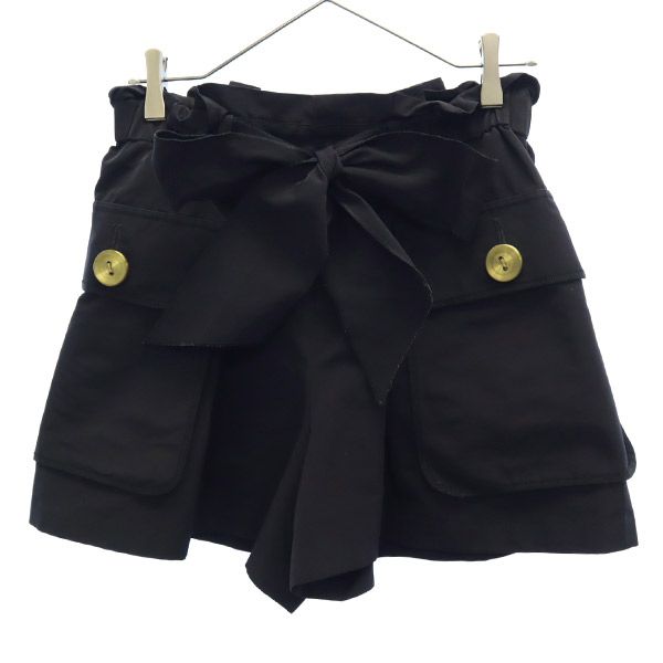 ランバンオンブルー ショートパンツ 38 ブラック LANVIN en Bleu キュロット レディース