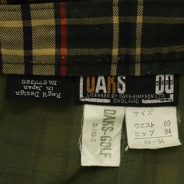 DAKS GOLF ダックスゴルフ チェック ゴルフ パンツ 69-94 グリーン系 レディース