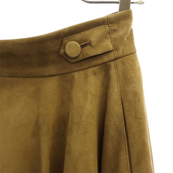 FOXEY フォクシー ミディ丈 フェイクスエード フレアスカート 38 ブラウン レディース