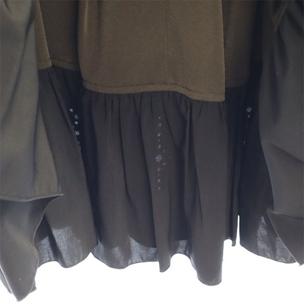 FOXEY NEW YORK フォクシー ニューヨーク ミディ丈 タック フレアスカート 40 ブラウン レディース