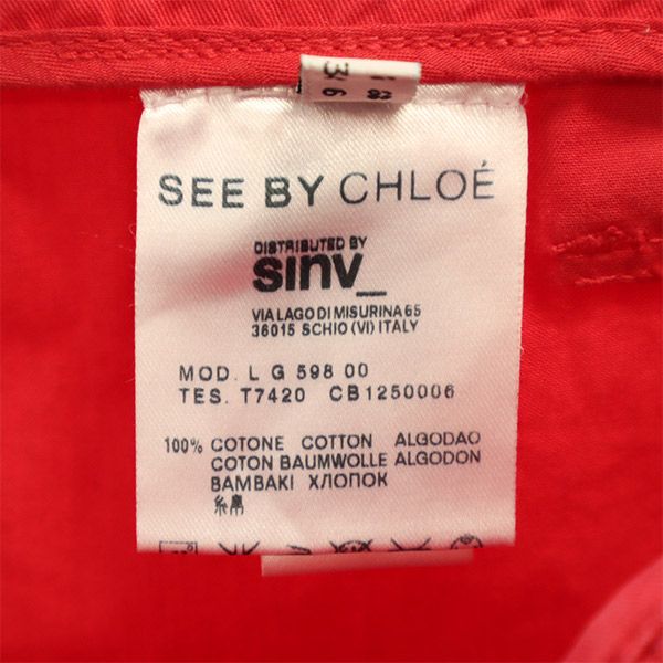 SEE BY CHLOE シーバイクロエ ミニ丈 スカート 2 レッド レディース