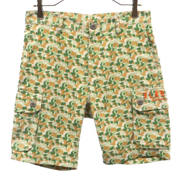 XLARGE エクストララージ 総柄 カーゴショートパンツ S グリーン系 メンズ