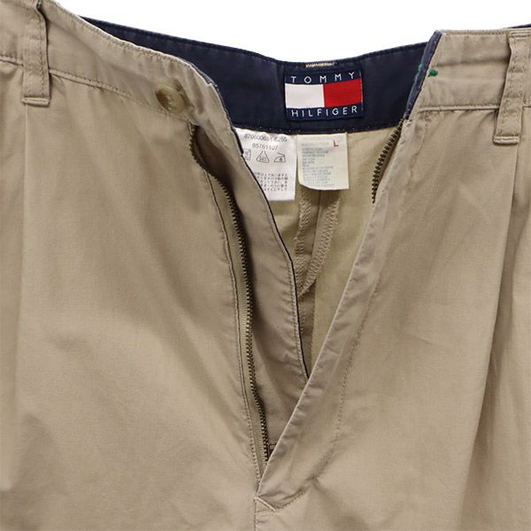 TOMMY HILFIGER トミーヒルフィガー 90s フラッグタグ 刺繍 チノショートパンツ L ベージュ メンズ