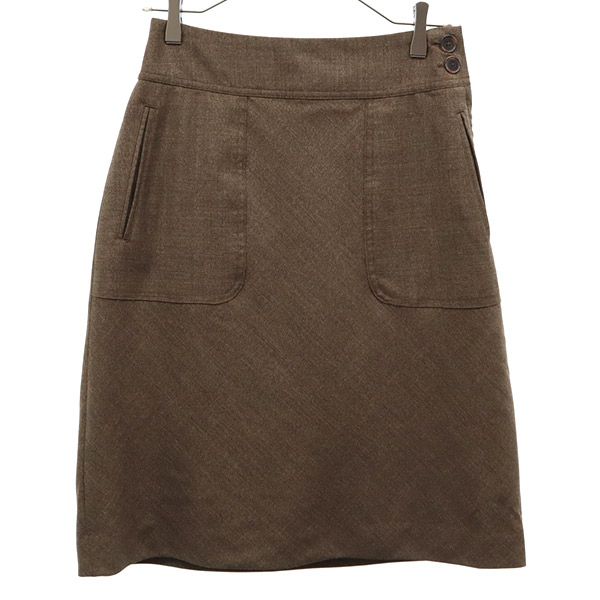 MARC BY MARC JACOBS マークバイマークジェイコブス ウールブレンド ミディ丈 スカート 2 ブラウン レディース