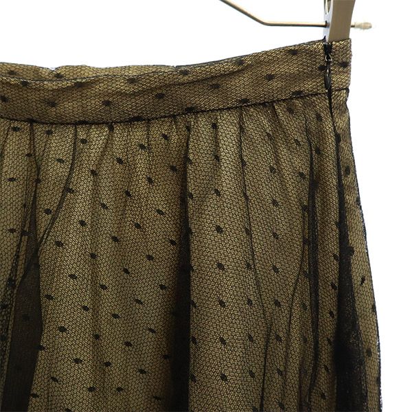 レッドヴァレンティノ ドット柄 ロング丈 チュールスカート 42 ブラック×ベージュ RED VALENTINO レディース