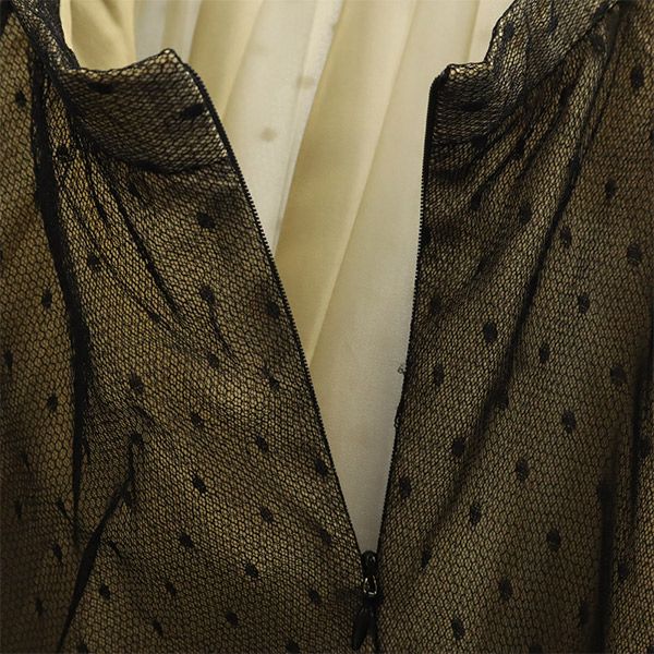 レッドヴァレンティノ ドット柄 ロング丈 チュールスカート 42 ブラック×ベージュ RED VALENTINO レディース