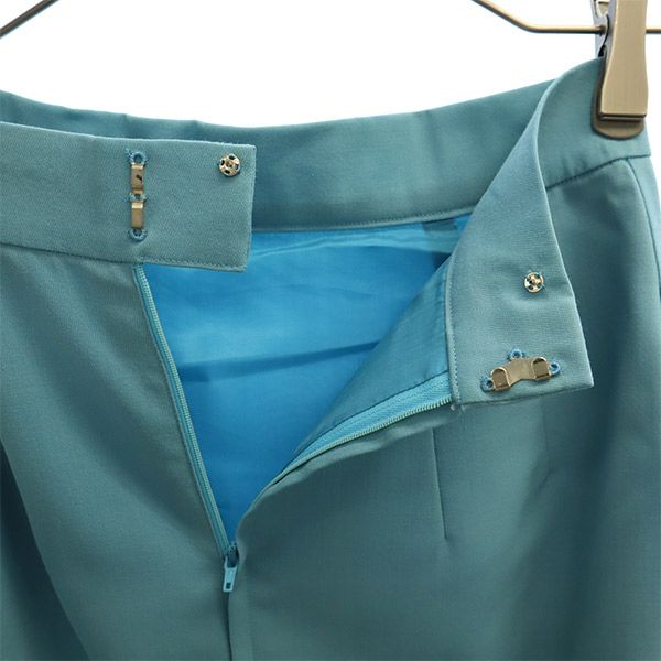 クリスチャンディオール ウール ミディ丈 タイトスカート S ブルー Christian Dior レディース