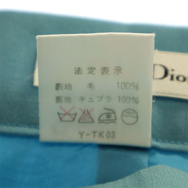 クリスチャンディオール ウール ミディ丈 タイトスカート S ブルー Christian Dior レディース