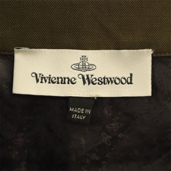 ヴィヴィアンウエストウッド イタリア製 ウール ライン フリル ミニスカート 38 ブラウン Vivienne Westwood レディース