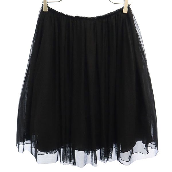 FOXEY フォクシー ミディ丈 チュール スカート 40 ブラック レディース