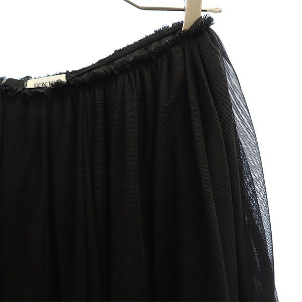 FOXEY フォクシー ミディ丈 チュール スカート 40 ブラック レディース