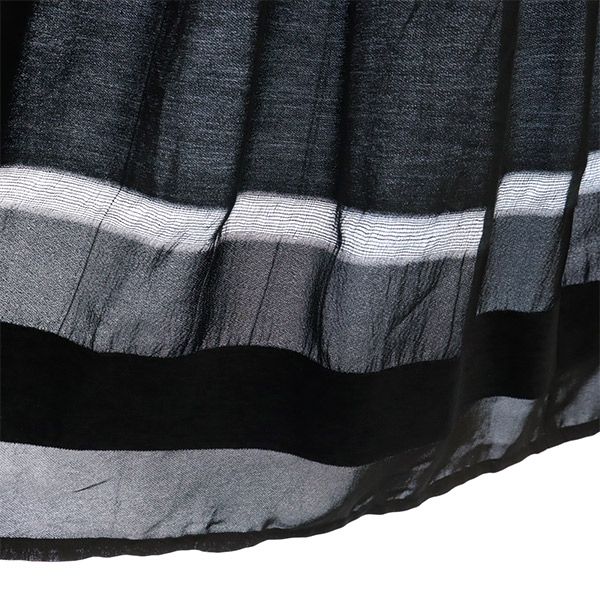 LIMI feu リミフゥ ボーダー柄 シアー ロングスカート S ブラック レディース