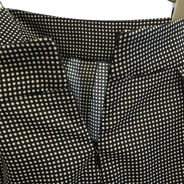 agnes b. アニエスベー ダイヤモンドチェック柄 ミディ丈 タック スカート 36 ホワイト×ブラック レディース