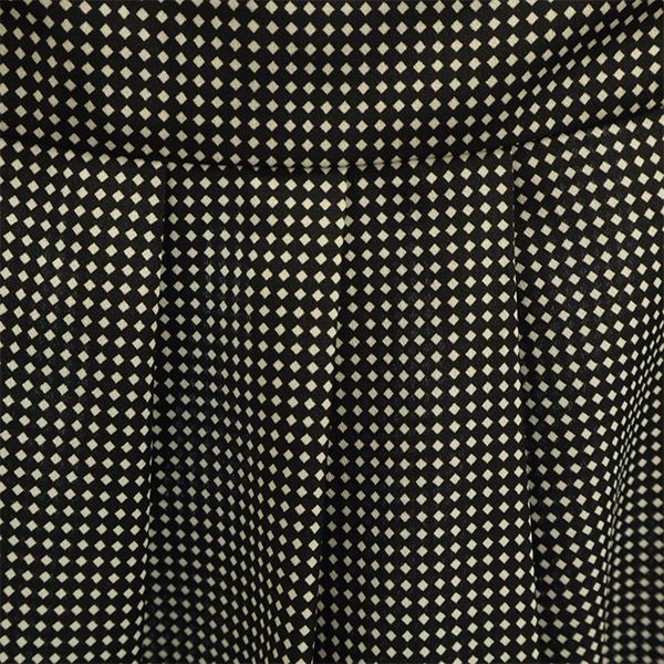 agnes b. アニエスベー ダイヤモンドチェック柄 ミディ丈 タック スカート 36 ホワイト×ブラック レディース