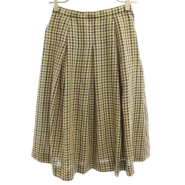 Burberrys バーバリーズ チェック柄 ミディ丈 ボックス プリーツスカート ベージュ系 レディース