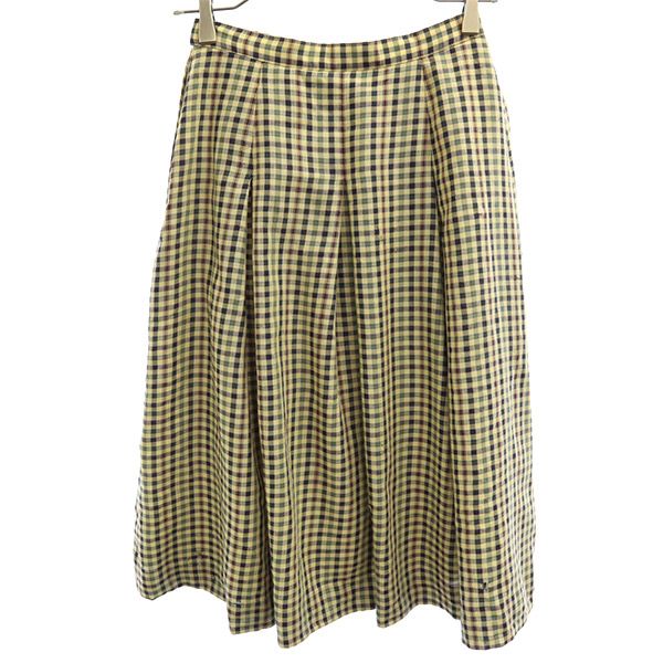 Burberrys バーバリーズ チェック柄 ミディ丈 ボックス プリーツスカート ベージュ系 レディース