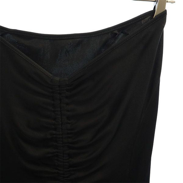 VERSACE ヴェルサーチ イタリア製 ミディ丈 スカート 36 ブラック ストレッチ レディース