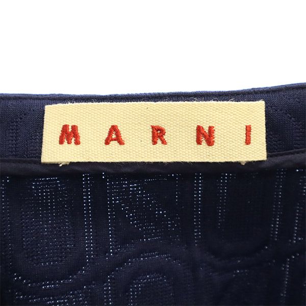 マルニ イタリア製 総柄 ミニスカート 38 ネイビー MARNI レディース