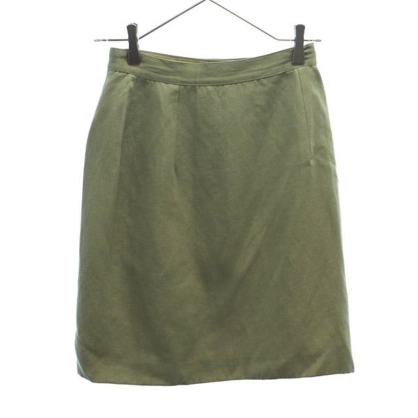Emporio Armani エンポリオアルマーニ ウールブレンド ミディ丈 スカート 38 カーキ レディース