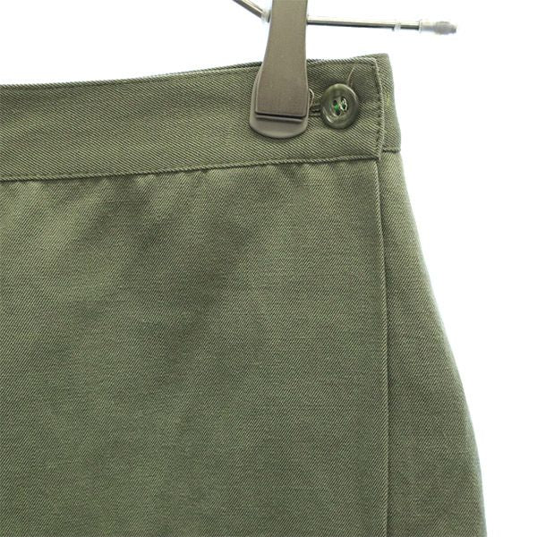 Emporio Armani エンポリオアルマーニ ウールブレンド ミディ丈 スカート 38 カーキ レディース