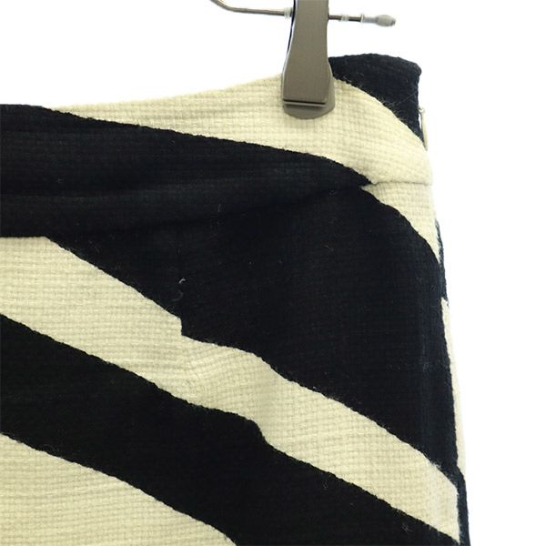 Kate Spade ケイトスペード 総柄 台形 ミニスカート 4 ホワイト×ブラック レディース