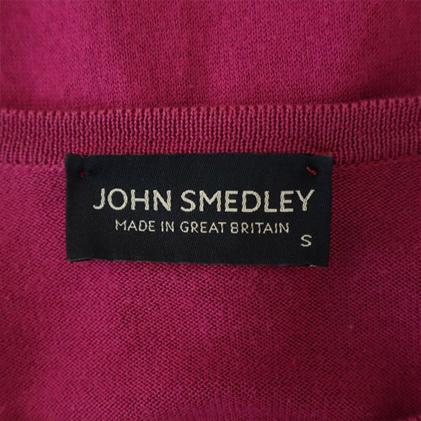 JOHN SMEDLEY ジョンスメドレー 長袖 ニット カーディガン S ピンク レディース