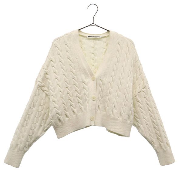 Alexander Wang アレキサンダーワン 長袖 ショート丈 ニット カーディガン ホワイト レディース
