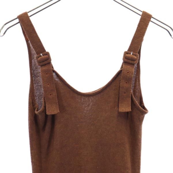 AMERI UNDRESSED アメリ ニット サロペット S ブラウン オーバーオール レディース