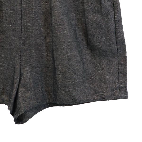 ケイトスペード サタデー リネンブレンド 半袖 サロペット S グレー KATE SPADE SATURDAY オールインワン レディース