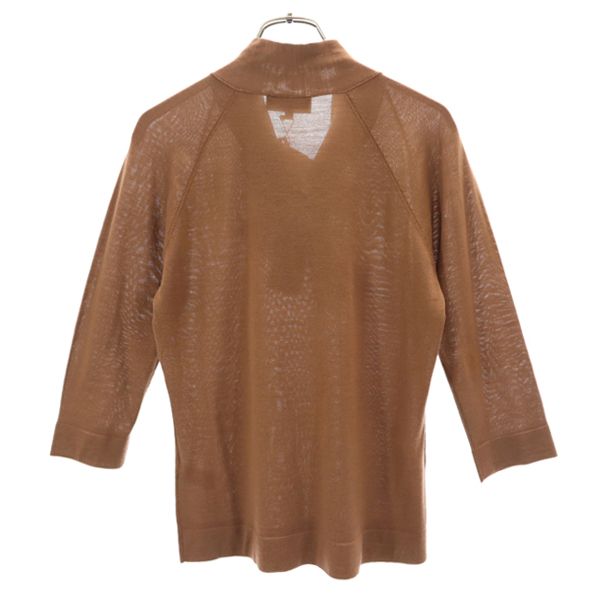 未使用 Lurifier ルリファー ウール 7分袖 ボウタイ セーター 38 ブラウン ニット タグ付き レディース