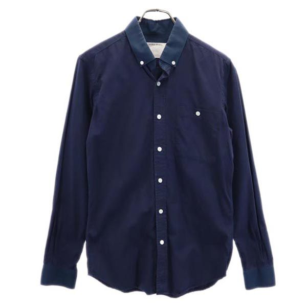 PATRIK ERVELL パトリック イーヴェル USA製 長袖 ボタンダウンシャツ S ネイビー メンズ