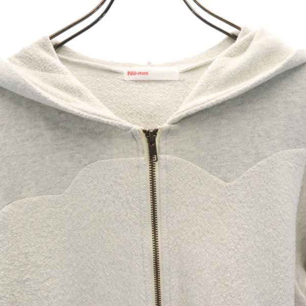 ネネット フロントデザイン 長袖 スウェットパーカー 2 グレー Ne-net レディース