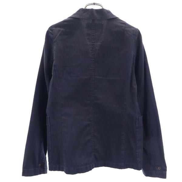 pas de calais パドカレ コットン ストライプ地 テーラードジャケット 38 紺 レディース