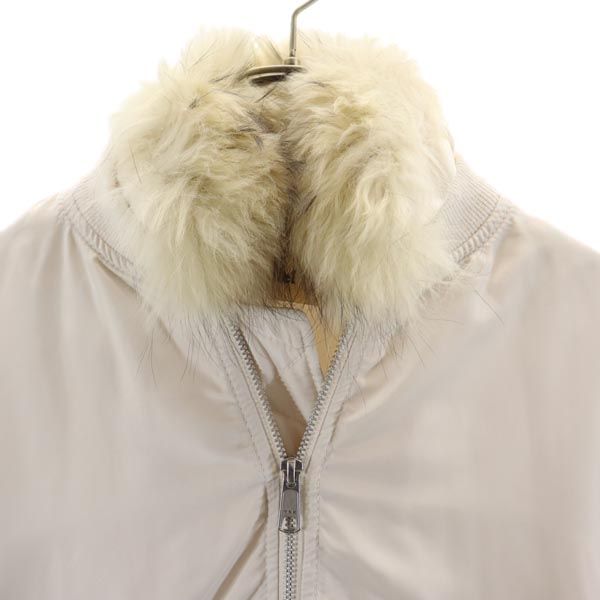 SNIDEL スナイデル MA-1 フライトジャケット 0 ベージュ チャイニーズラクーン レディース