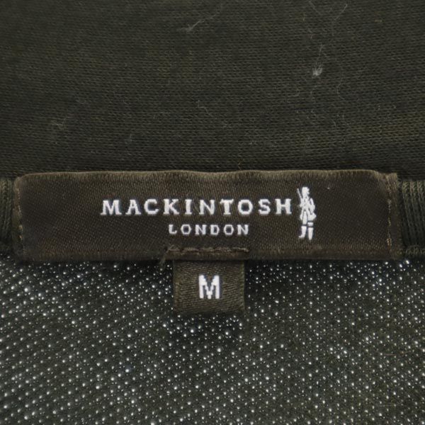 Mackintosh マッキントッシュ 総柄 長袖 カーディガン M グリーン系 Vネック メンズ