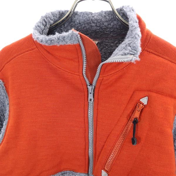 フィルメランジェ 日本製 ウール ボア フリースジャケット 0 グレー×オレンジ FilMelange レディース
