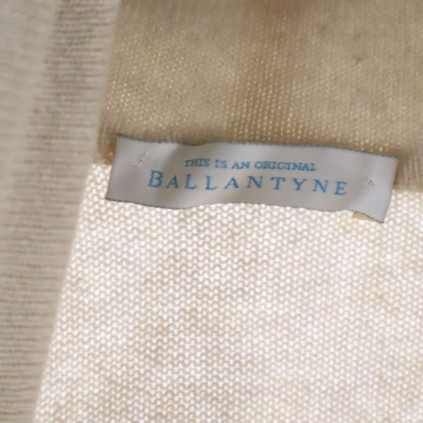 バランタイン カシミヤ100% ロゴ刺繍 長袖 タートルネック ニット アイボリー BALLANTYNE セーター レディース
