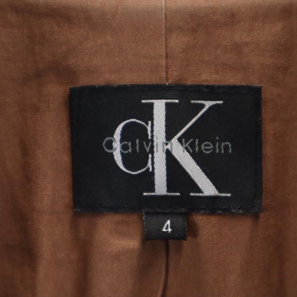 Calvin klein カルバンクライン レザー テーラードジャケット 4 キャメルブラウン系 レディース