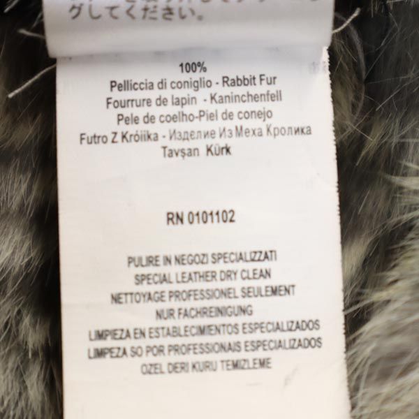 STEFANEL ステファネル フーデッド ラビットファー ポンチョ グレー系 ジャケット レディース