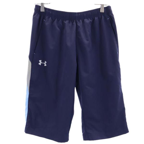 アンダーアーマー 長袖 トレーニングウェア 上下 セットアップ MD 紺×グレー ×水色 UNDER ARMOUR ショートパンツ メンズ