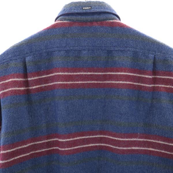 VISSLA ヴィスラ 総柄 長袖 シャツ S ブルー系 アウトドア メンズ