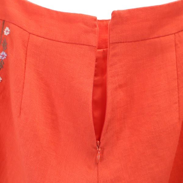 Lily Brown リリーブラウン 半袖 刺繍肩あき カットソー 上下 セットアップ F/1 オレンジ系 ショートパンツ レディース