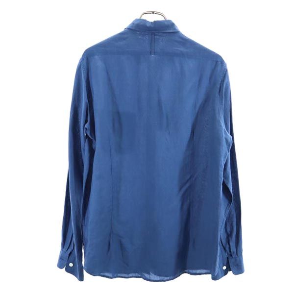 未使用 エディフィス 日本製 長袖 シャツ L ブルー系 EDIFICE メンズ
