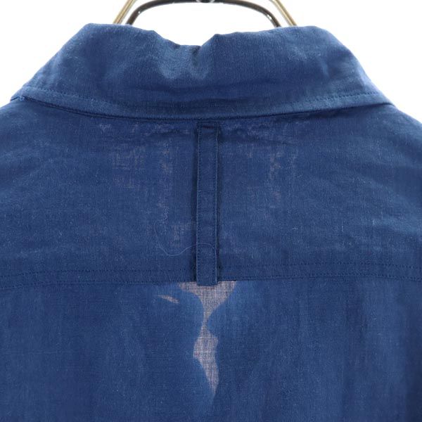 未使用 エディフィス 日本製 長袖 シャツ L ブルー系 EDIFICE メンズ