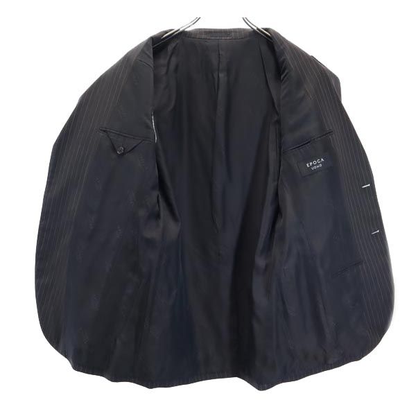 エポカウォモ ウール ストライプ スーツ 上下 セットアップ 48 グレー系 EPOCA UOMO テーラードジャケット ロングパンツ メンズ