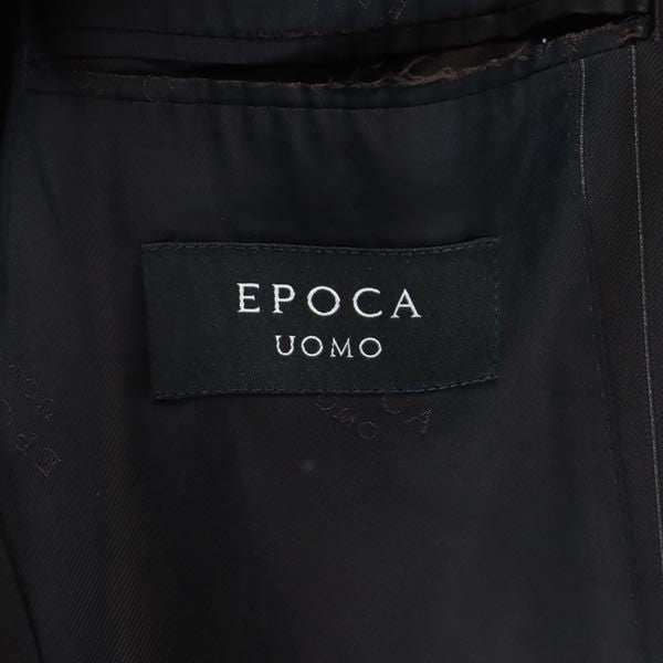 エポカウォモ ウール ストライプ スーツ 上下 セットアップ 48 グレー系 EPOCA UOMO テーラードジャケット ロングパンツ メンズ