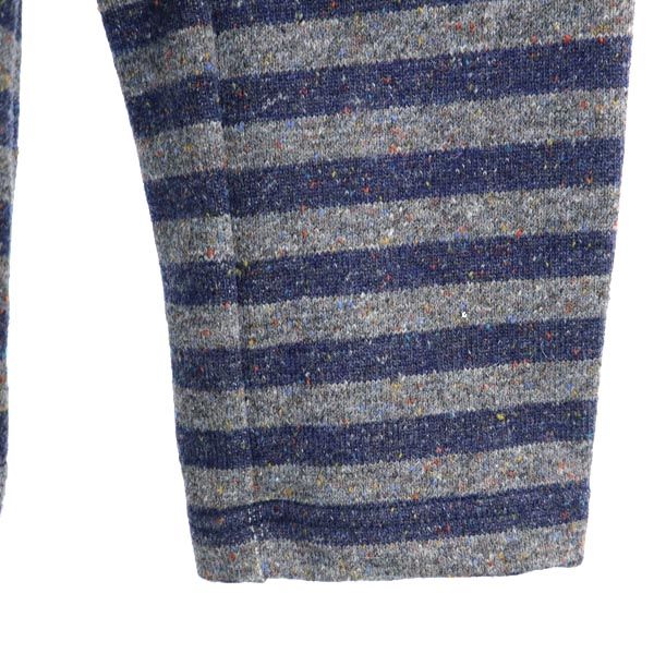 Jackman ジャックマン 日本製 ウールブレンド ボーダー柄 ジャケット M 紺×グレー系 メンズ