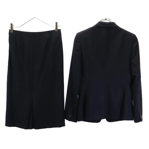 UNITED ARROWS ユナイテッドアローズ 日本製 スカートスーツ 上下 セットアップ 36 ブラック系 サイドジップ レディース
