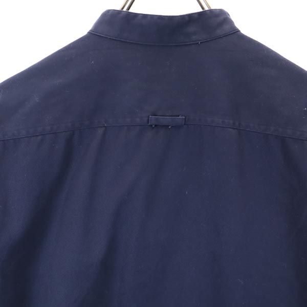 COVERT コーベルト イタリア製 長袖 バンドカラー シャツ L 紺系 メンズ